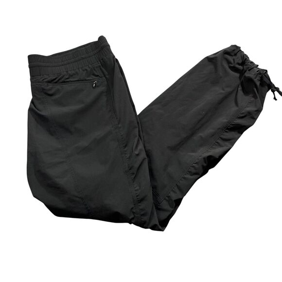 Athleta Pants - Athleta 12 Elastic Waist Pull On Black Joggers Polyester Blend Pockets